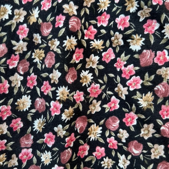 Vintage Y2K Floral Wrap Skirt Black Pin - Picture 3 of 11